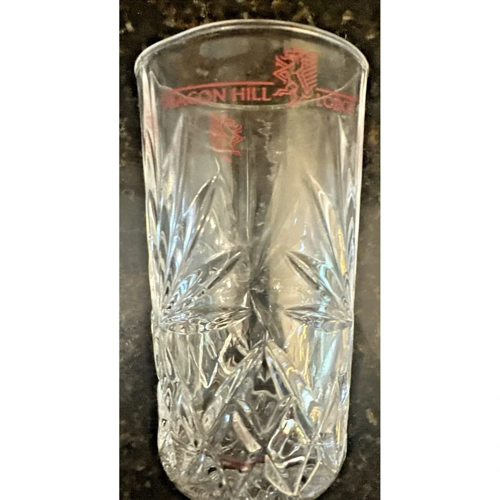 Rare Dragon Hill Lodge South Korea Studio Crystal Highball Tumbler Military Bar